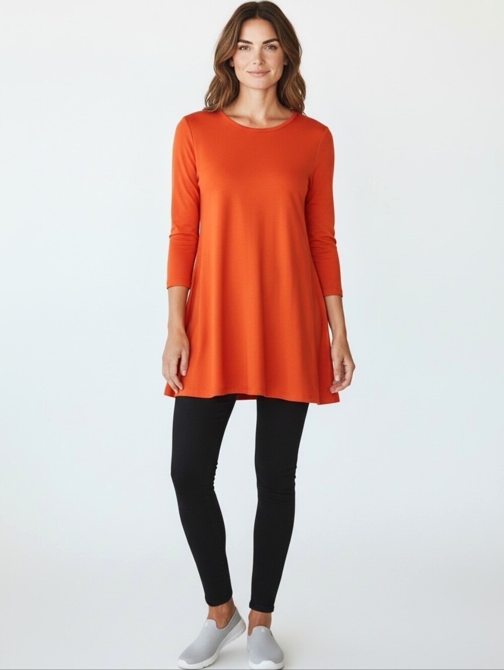 J.Jill Wearever Collection Sienna Scoop Neck 3/4 Sleeves Tunic Side Slits NWT SM